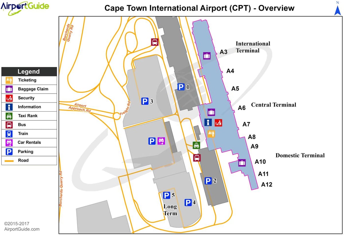 Cape Town international airport terminal karta