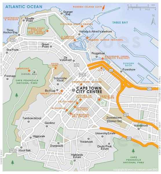 karta över century city i Kapstaden