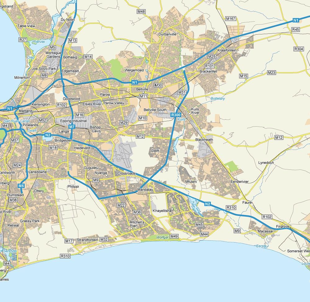 karta över delft Kapstaden