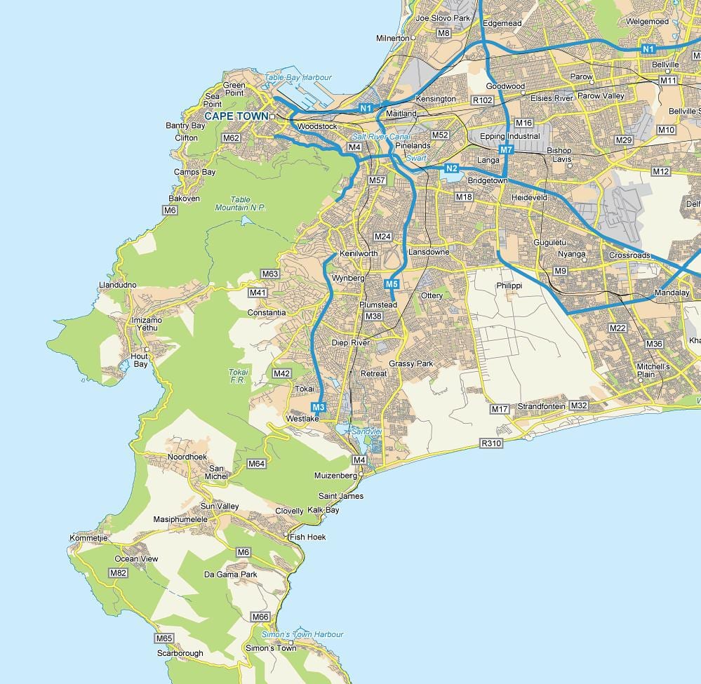 karta över diep river Kapstaden