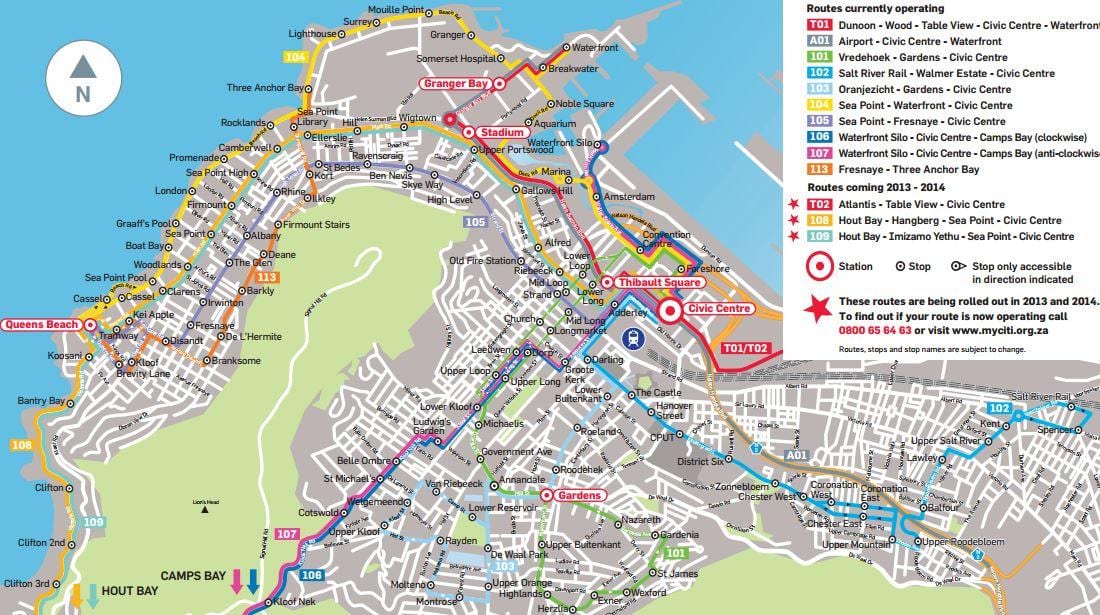karta över golden arrow busslinje