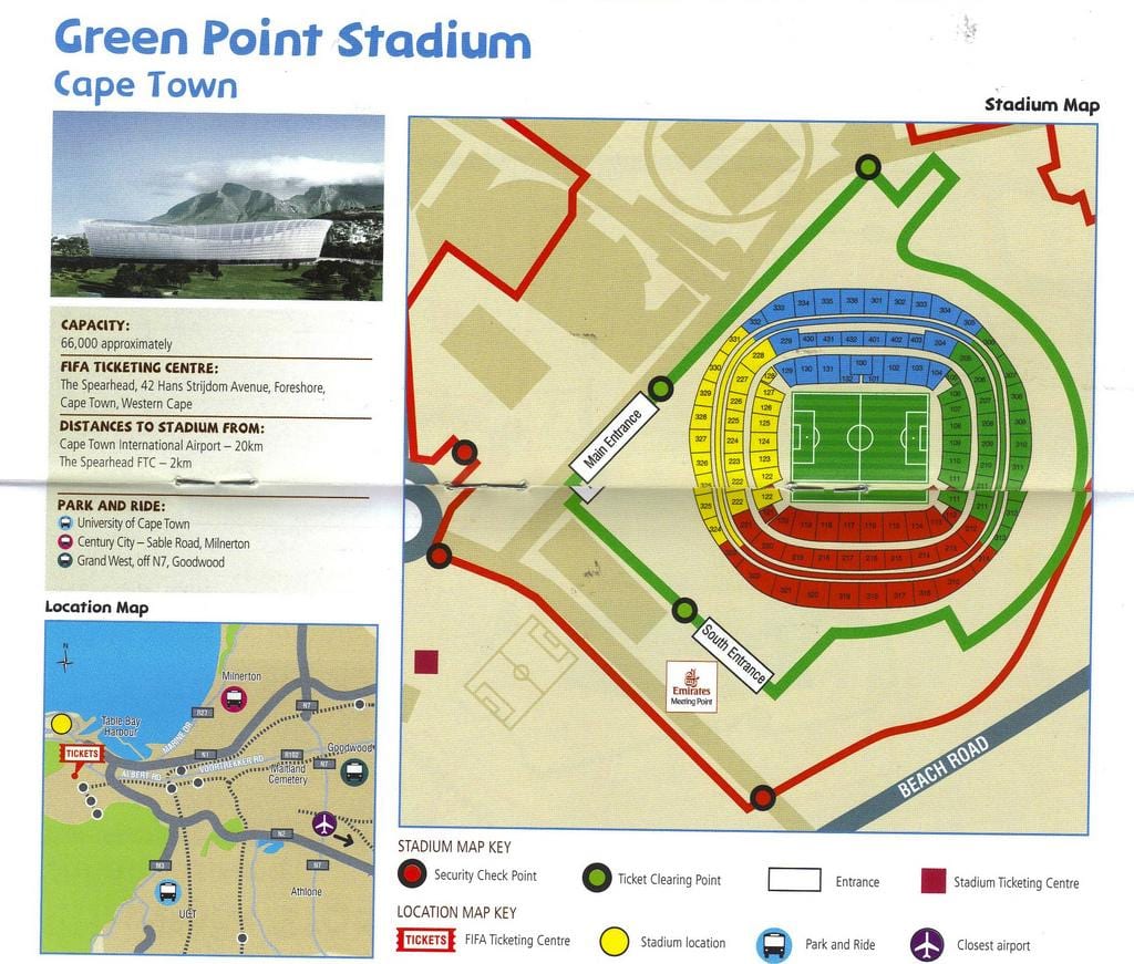 karta över green point stadium