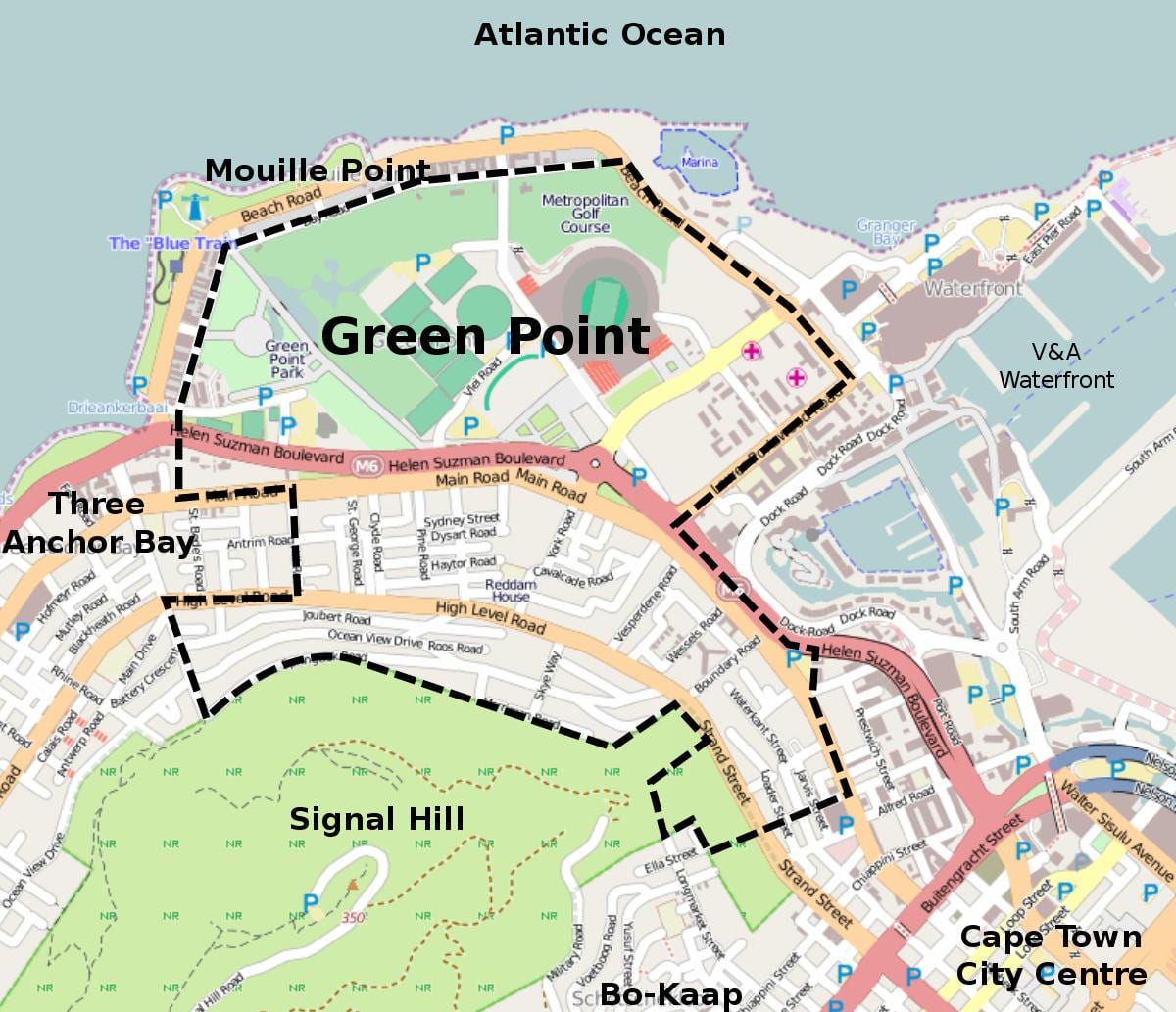 green point i Kapstaden karta