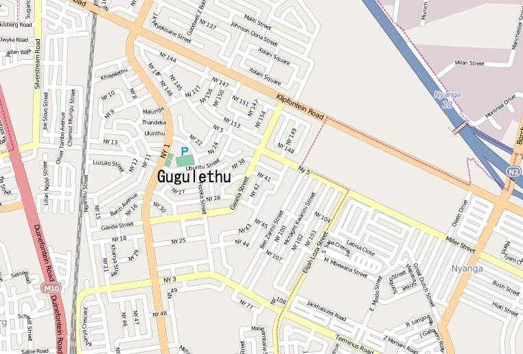karta över gugulethu Kapstaden