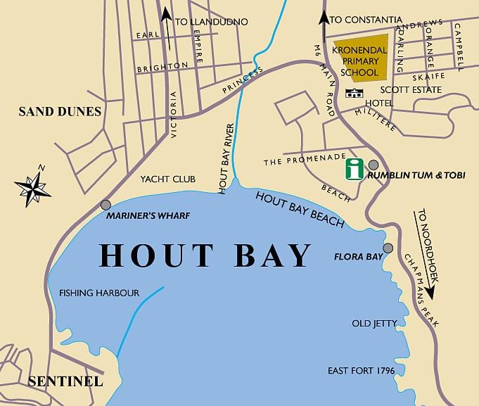 karta över hout bay karta Kapstaden