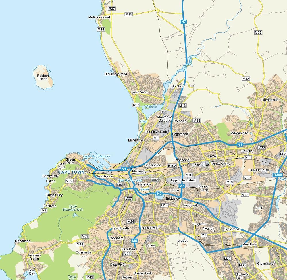 karta över milnerton och omger