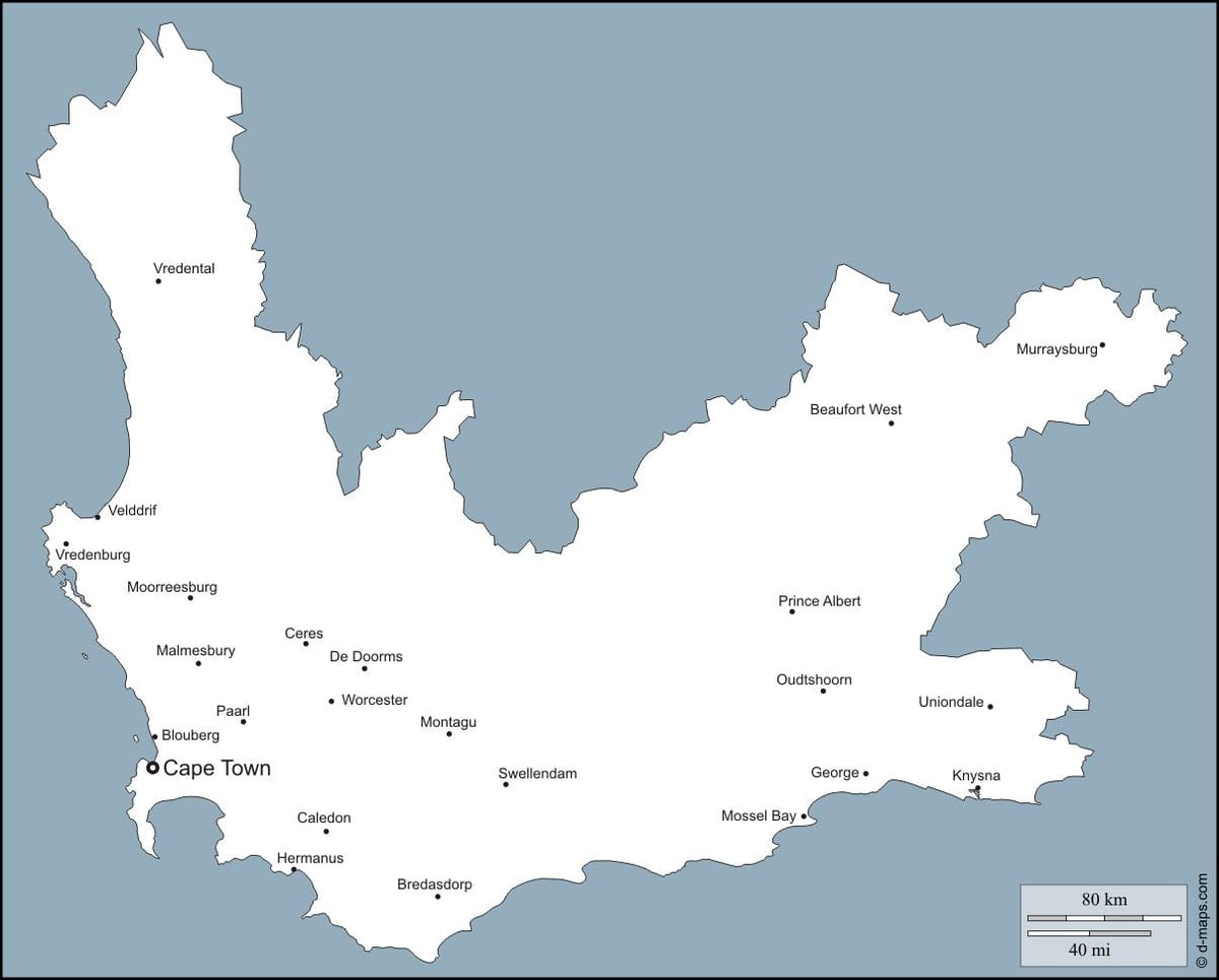 karta western Cape Towns