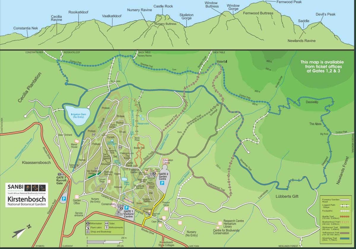 karta över kirstenbosch