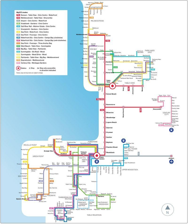 myciti buss rutt karta