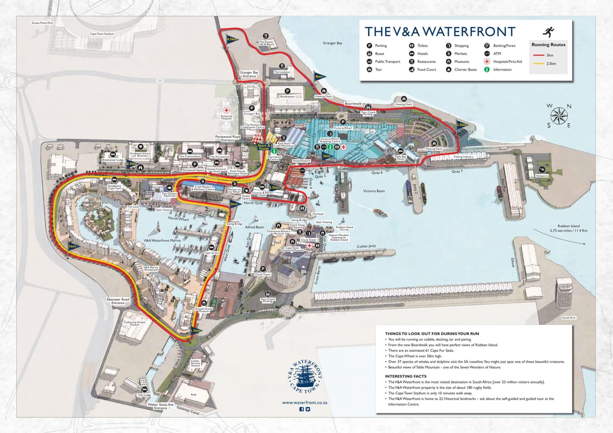 karta över v&a waterfront mall