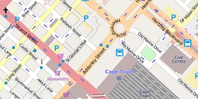 Karta över heerengracht street i Kapstaden