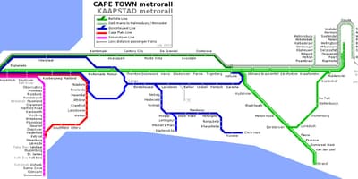 Karta över Cape Town tunnelbana