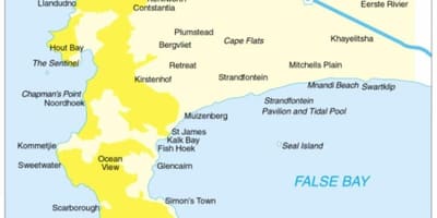 Karta över cape peninsula Sydafrika