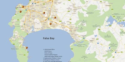 Karta över Cape Town i Sydafrika