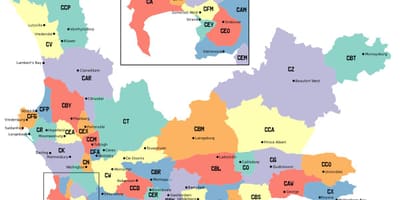 Karta över western cape förorter