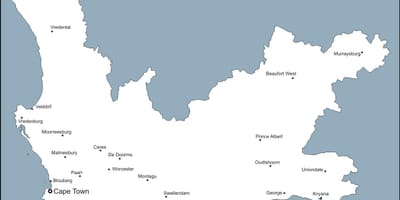 Karta western Cape Towns