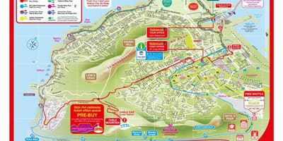 Red bus Kapstaden rutt karta
